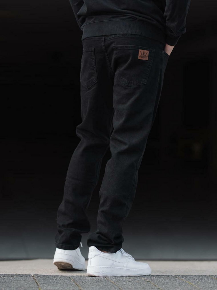 Spodnie Jeansowe Slim Czarne Jigga Wear Leather Label