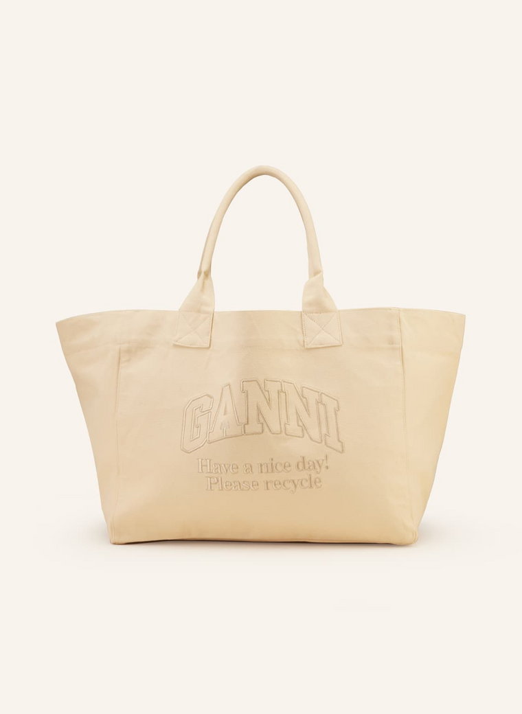 Ganni Torba Shopper Easy Xxl beige