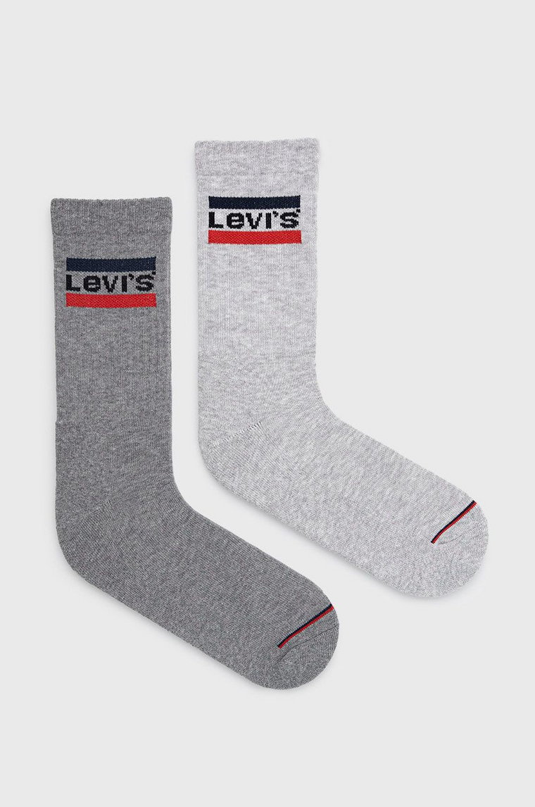 Levi's skarpetki (2-pack) męskie kolor szary