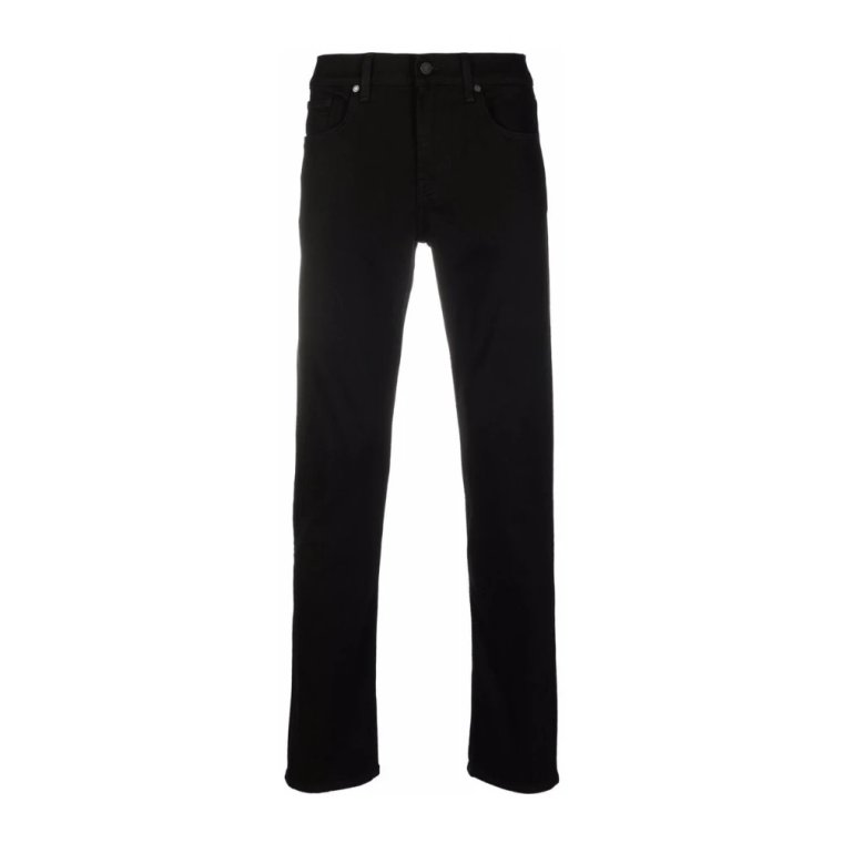 Czarne Slimmy Tapered Luxe Performance Jeans 7 For All Mankind