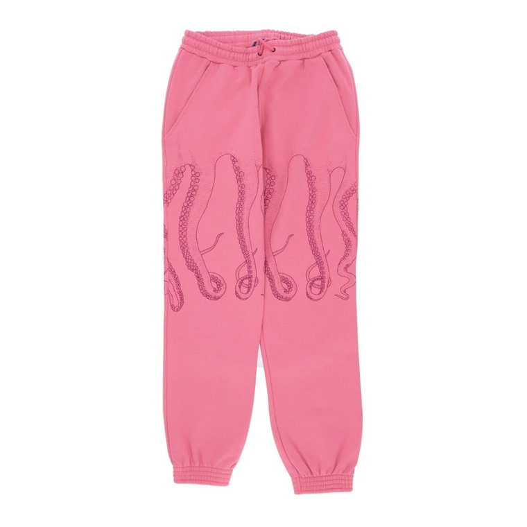 Różowe Spodnie Dresowe Streetwear Wyprzedaż Octopus