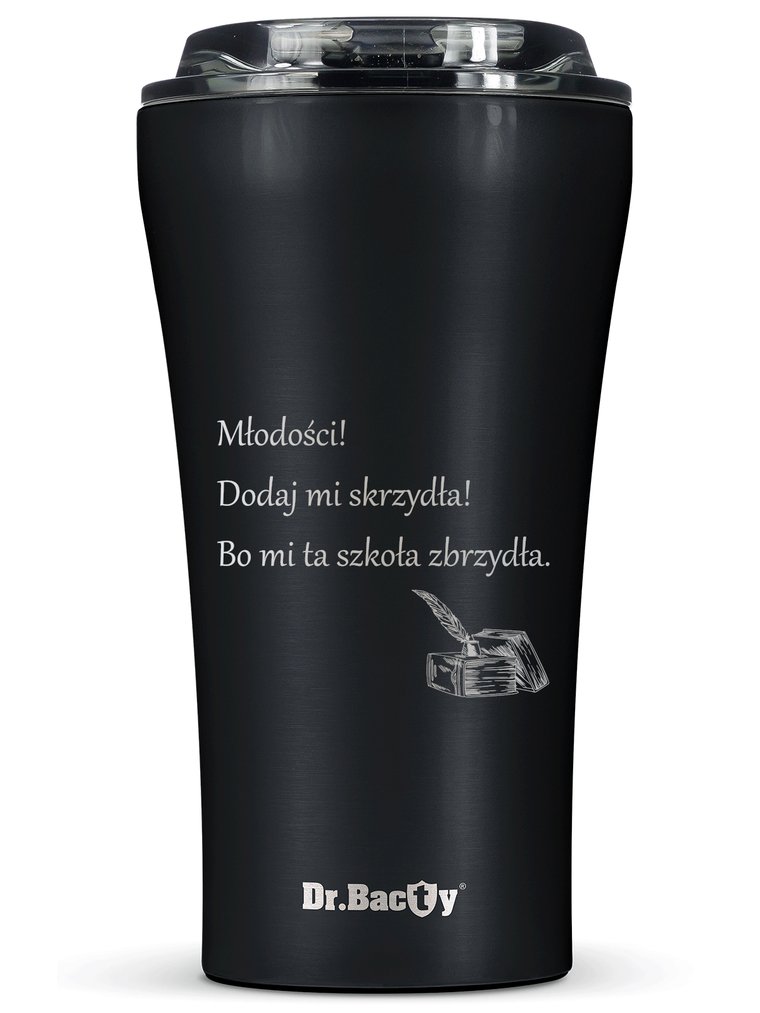 Kubek termiczny na kawę Dr.Bacty Apollo 2.0 - Oda do młodości - 360 ml - Black Matt