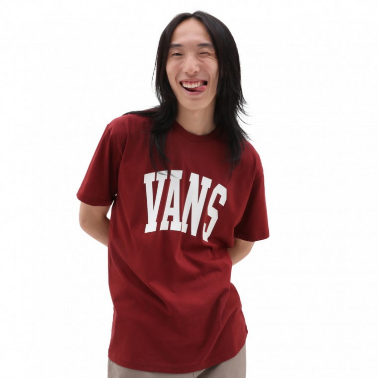 Męski t-shirt z nadrukiem Vans VARSITY TYPE SS TEE SYRAH - bordowy