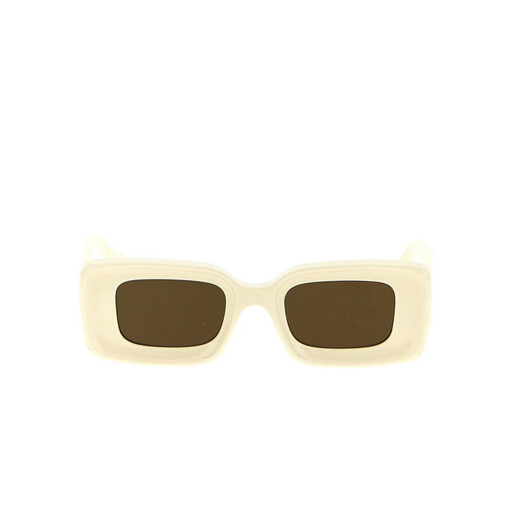 Kobiece okulary przeciwsłoneczne w kształcie kwadratu z acetatu w kolorze kości słoniowej Loewe
