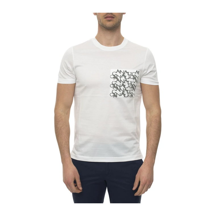 T-shirt z okrągłym okrągłym szyją Canali
