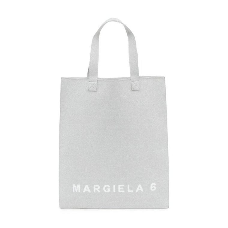 Srebrna torba z logo MM6 Maison Margiela