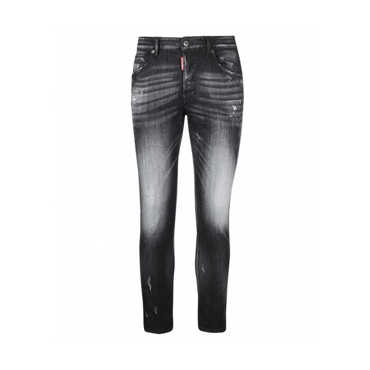 Spodnie Slim-fit Destroyed i Prane Skater - Czarne Dsquared2