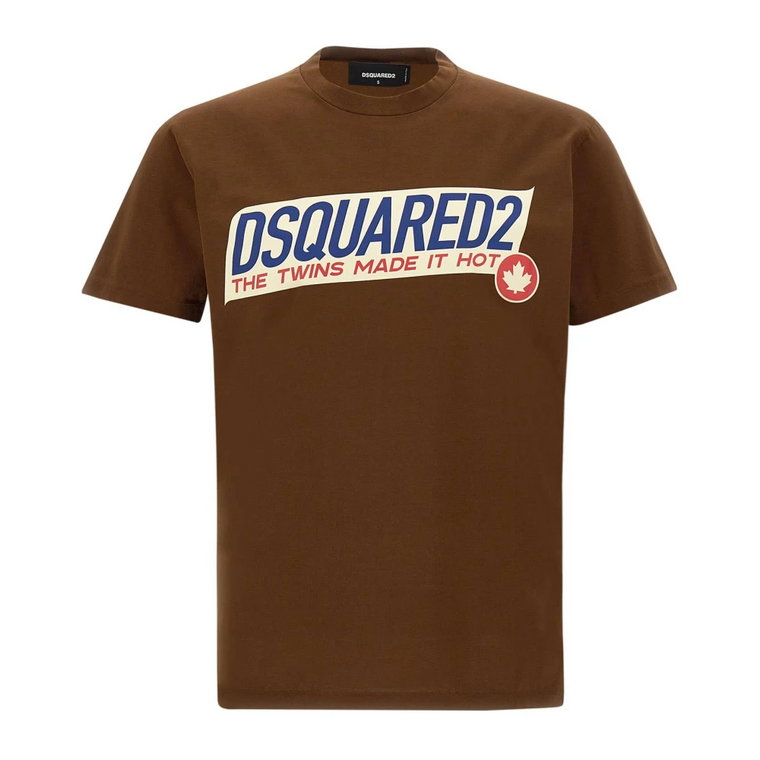 Brązowe T-shirty i Pola Dsquared2