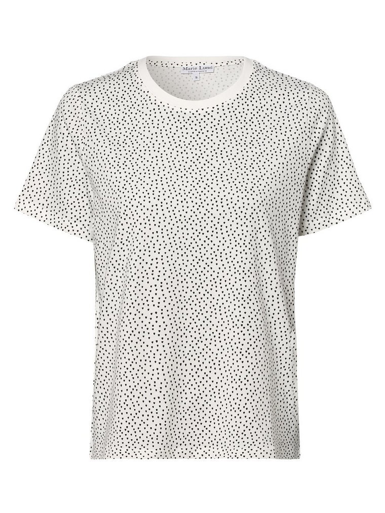 Marie Lund - T-shirt damski, biały|czarny