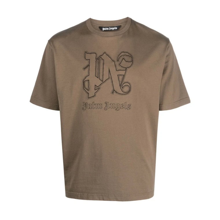 Cedar Brown Logo Print T-shirt Palm Angels