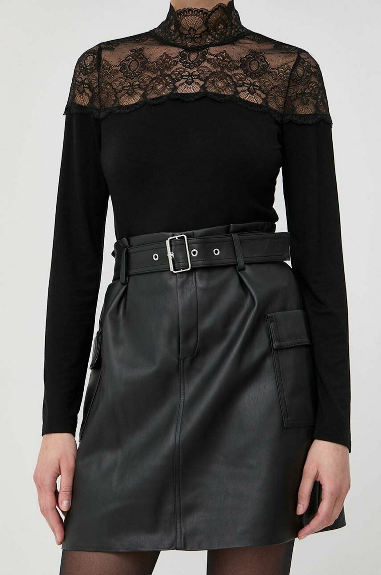 Morgan spódnica kolor czarny mini rozkloszowana