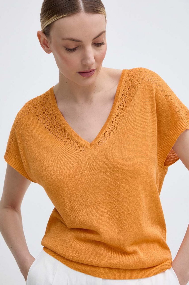 Morgan t-shirt MFIRENZ damski kolor pomarańczowy lekki