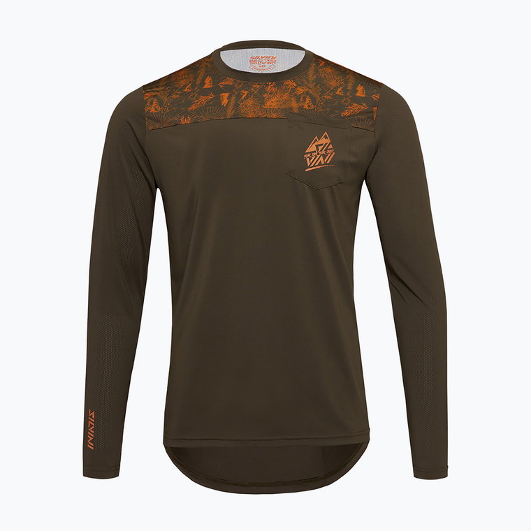 Longsleeve rowerowy męski SILVINI Ello olive/orange