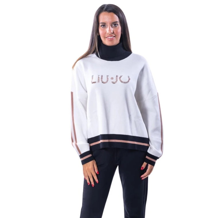 Sweter z cekinowym logo - Tf3215-Ma63M Liu Jo