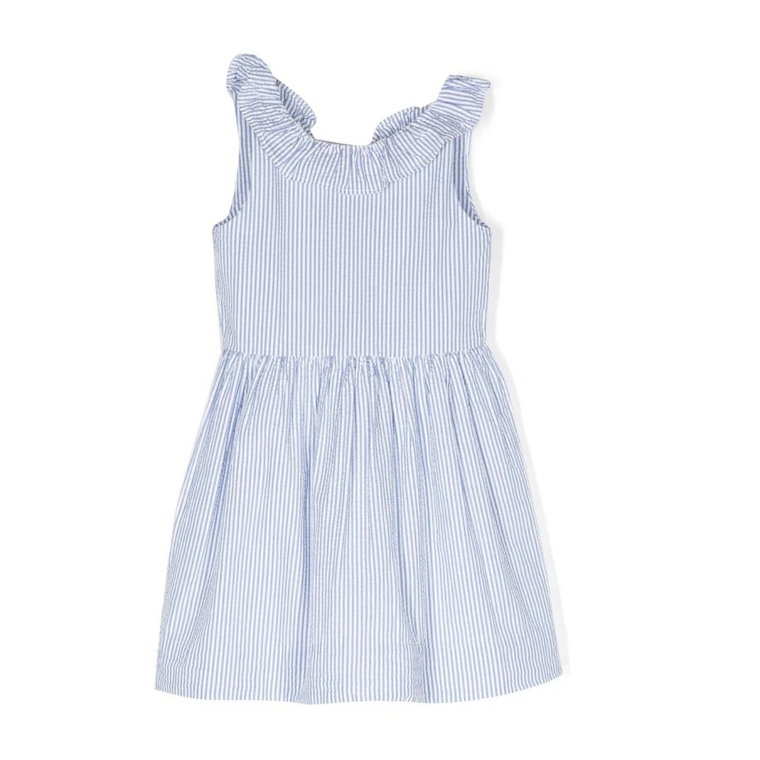 Niebieska Sukienka w Paski Ralph Lauren