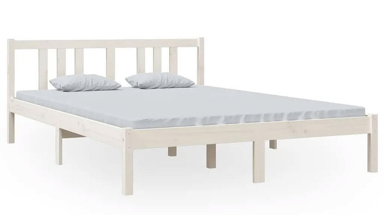 Białe podwójne łóżko drewniane 140x200 cm - Kenet 5X