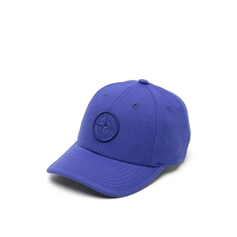 Niebieskie dziecięce czapki z logo Stone Island Compass Stone Island