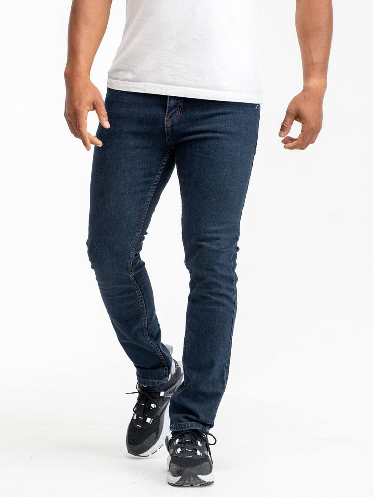 Spodnie Jeansowe Slim Męskie Granatowe i8 Denim Lose Basic