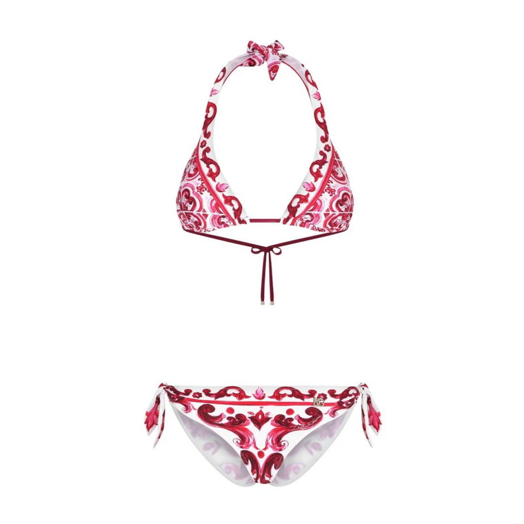 Fuchsia Morskie Ubrania Bikini w Trójkącie Dolce & Gabbana
