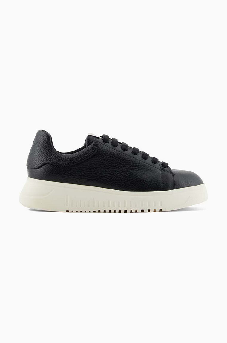 Emporio Armani sneakersy skórzane kolor czarny X3X024 XF768 00002