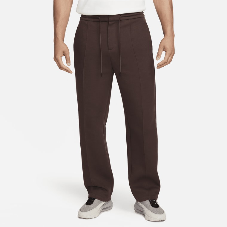 Męskie spodnie dresowe o luźnym kroju u dołu Nike Sportswear Tech Fleece Reimagined - Brązowy