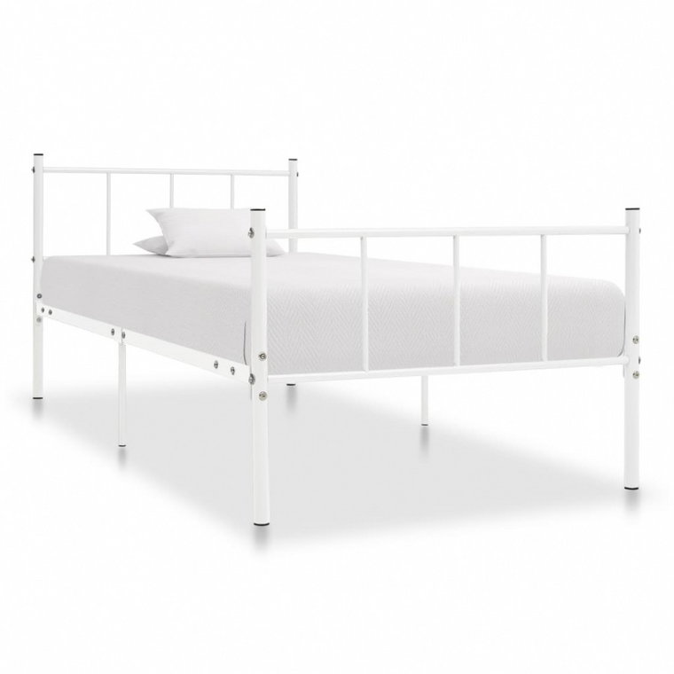 Rama łóżka, biała, metalowa, 90 x 200 cm kod: V-284629
