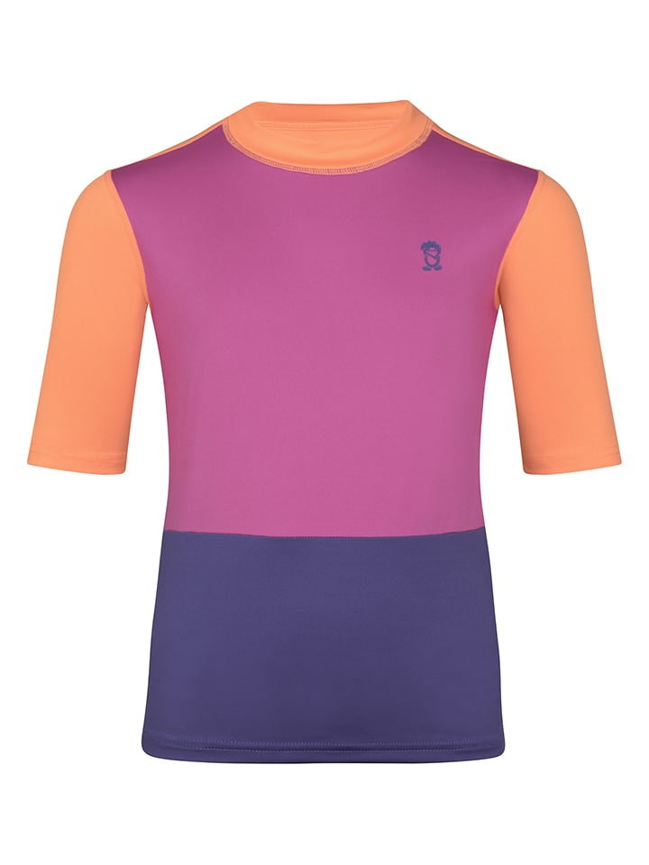 Trollkids Koszulka kąpielowa "Balestrand T" w kolorze fioletowo-pomarańczowym