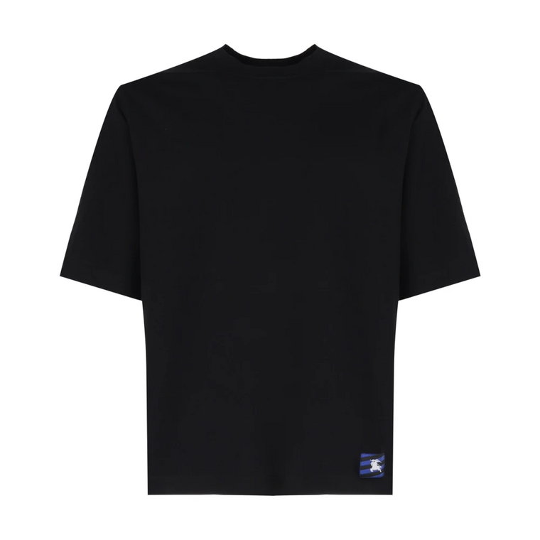 Czarne T-shirty i Pola z 98% Bawełny Burberry