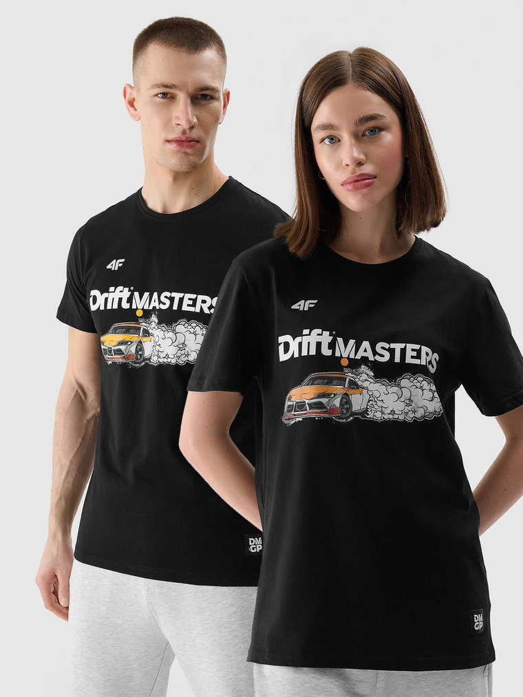 T-shirt regular z nadrukiem uniseks 4F x Drift Masters - czarny