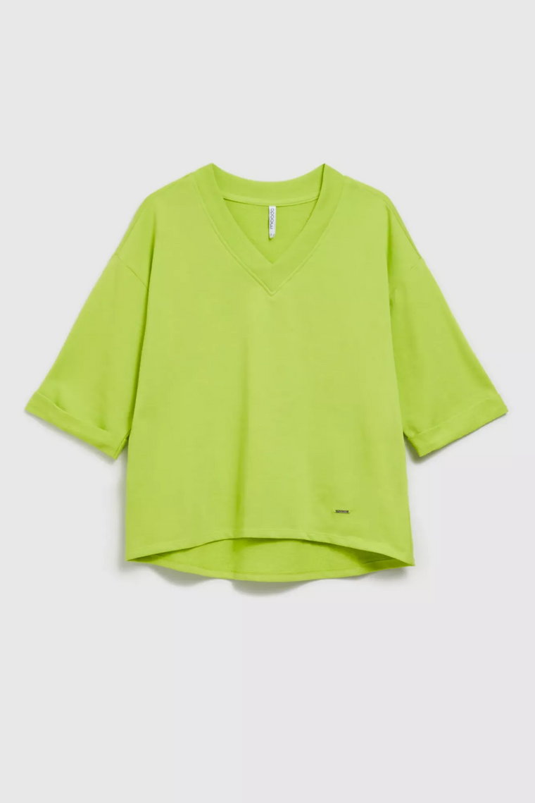 Bluza z rękawami 3/4 zielona