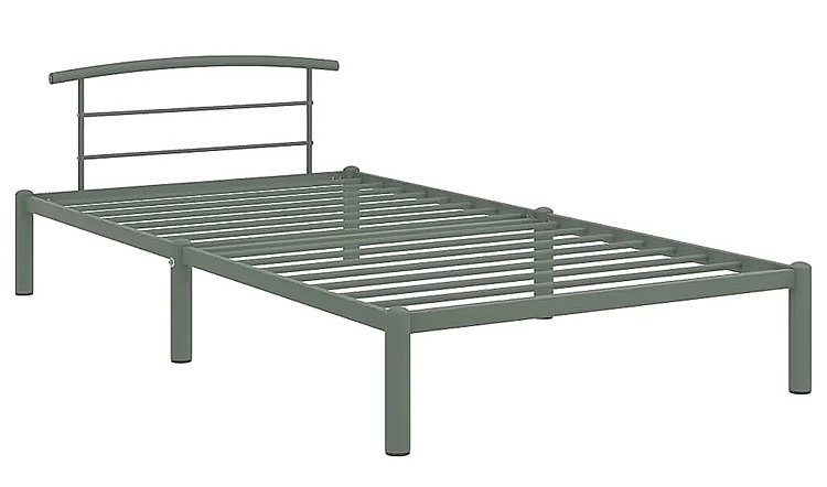 Szare metalowe łóżko w stylu loftowym 100x200 cm - Veko