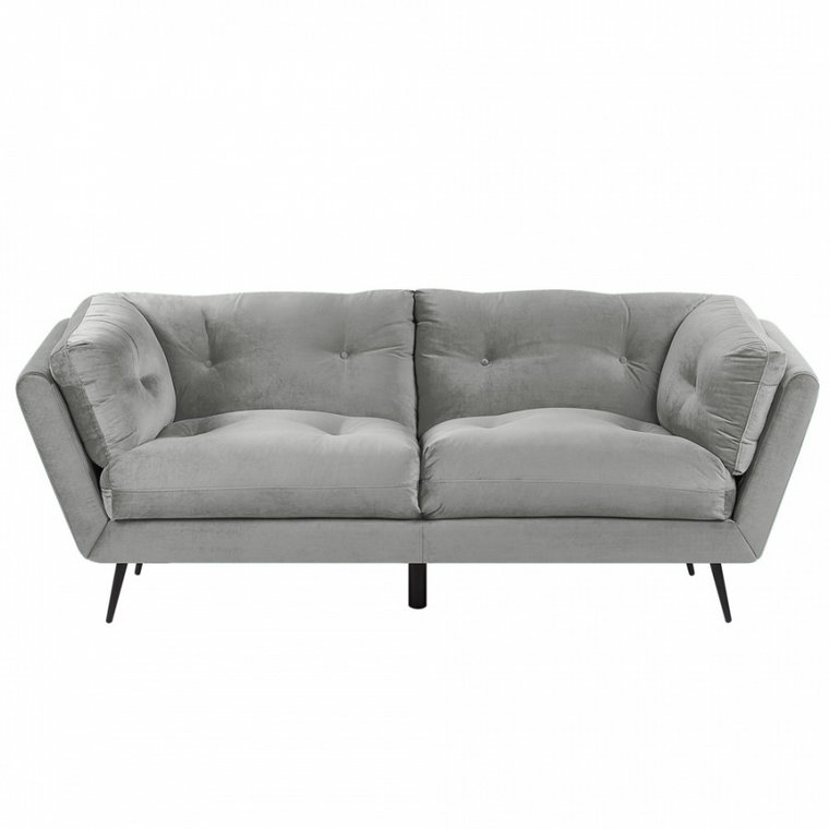 Sofa 3-osobowa welurowa szara LENVIK kod: 4251682247023