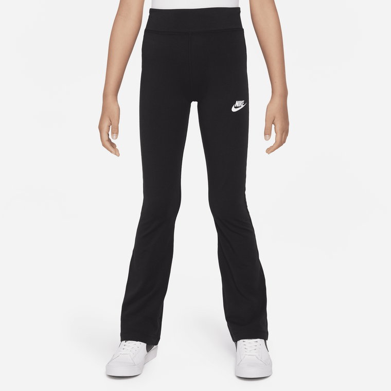 Legginsy z rozszerzanymi nogawkami i nadrukiem dla dużych dzieci (dziewcząt) Nike Sportswear Favorites - Czerń