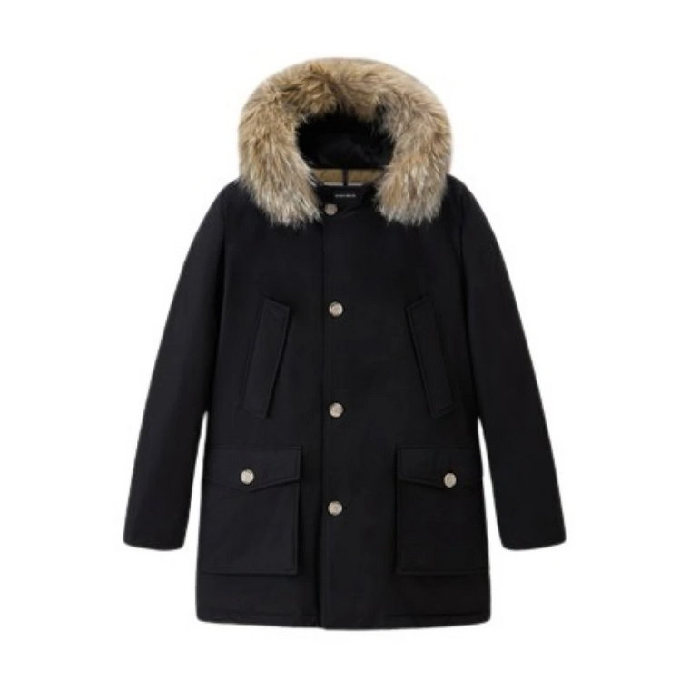 Czarna Arctic Parka z Odpinanym Futrem Woolrich