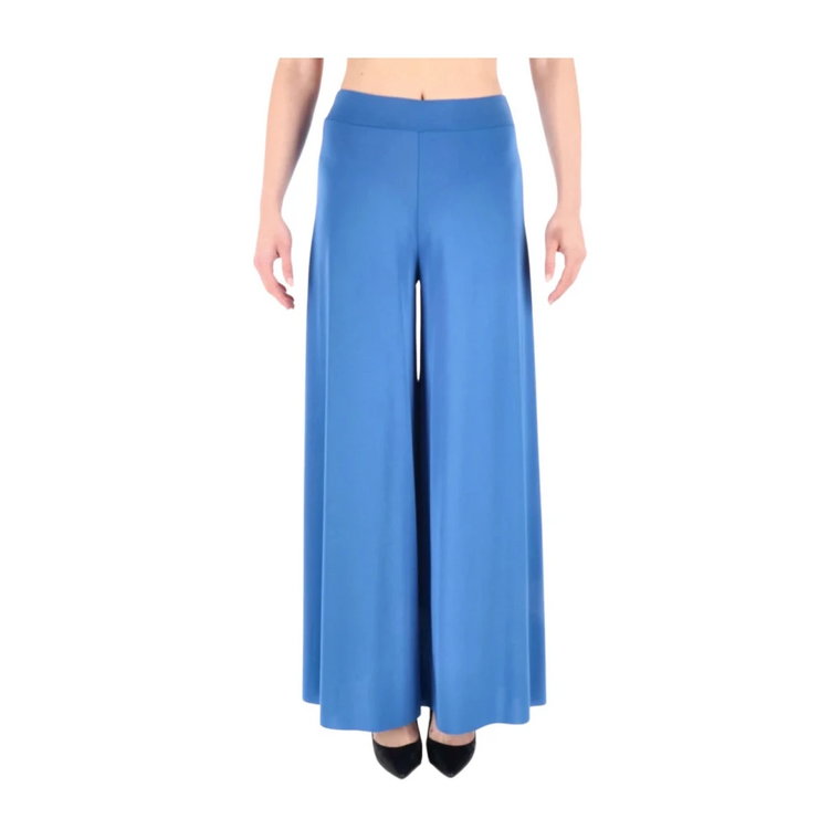 Spodnie z szeroką nogawką z elastycznego materiału niebieskie Kaos
