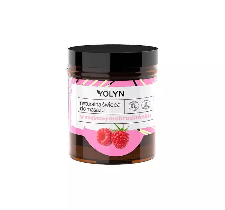 YOLYN NATURALNA ŚWIECA DO MASAŻU W MALINOWYM CHRUŚNIAKU 120ML