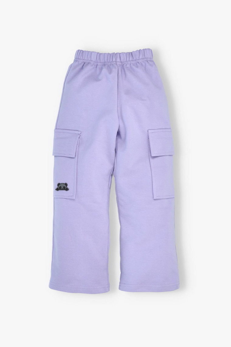 Szerokie spodnie dla dziewczynki fioletowe