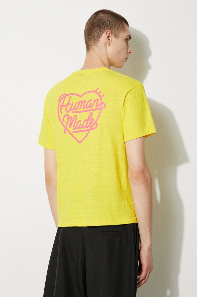 Human Made t-shirt bawełniany Color męski kolor żółty z nadrukiem HM27CS007