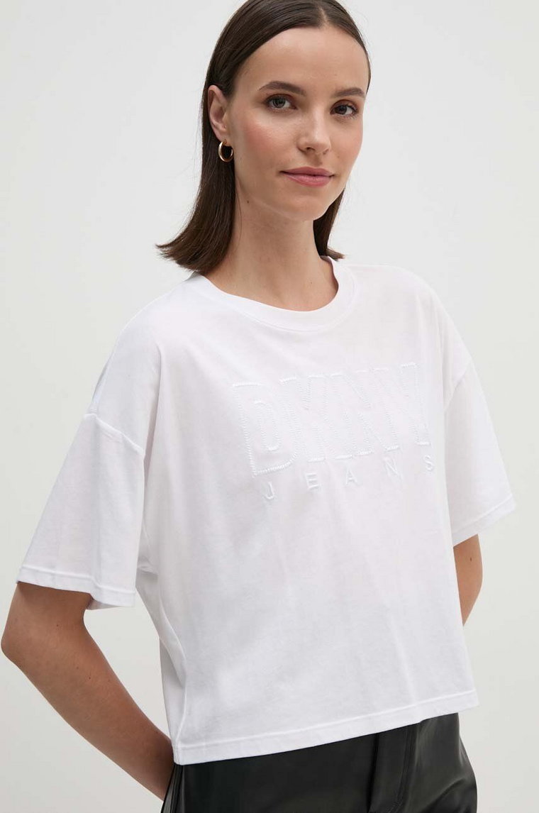 Dkny t-shirt damski kolor biały DJ4T1178