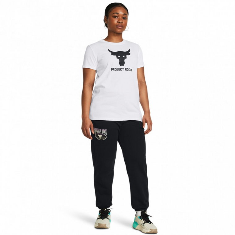 Damskie spodnie treningowe Under Armour Projcet Rock Q1 HW Terry Pant - czarne