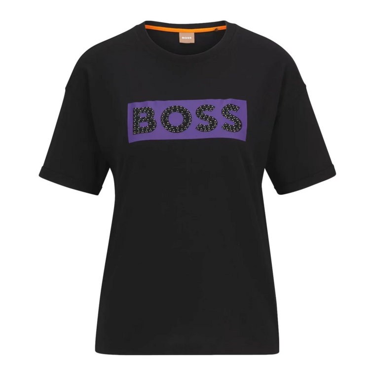 Slim Fit Bawełniana Koszulka z Dekorowanym Logo Hugo Boss