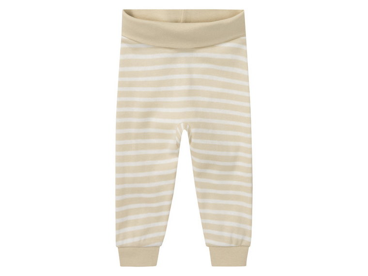 lupilu Spodnie dresowe niemowlęce z bawełną organiczną, 2 pary (50/56, Niebieski/beżowy)