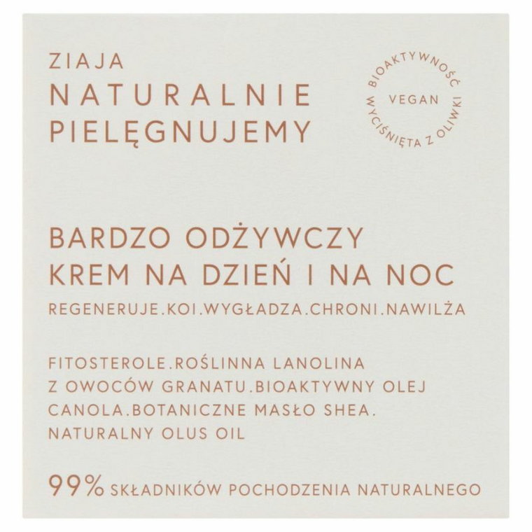 Ziaja Naturalnie Pielęgnujemy - Bardzo odżywczy krem na dzień i na noc 50ml