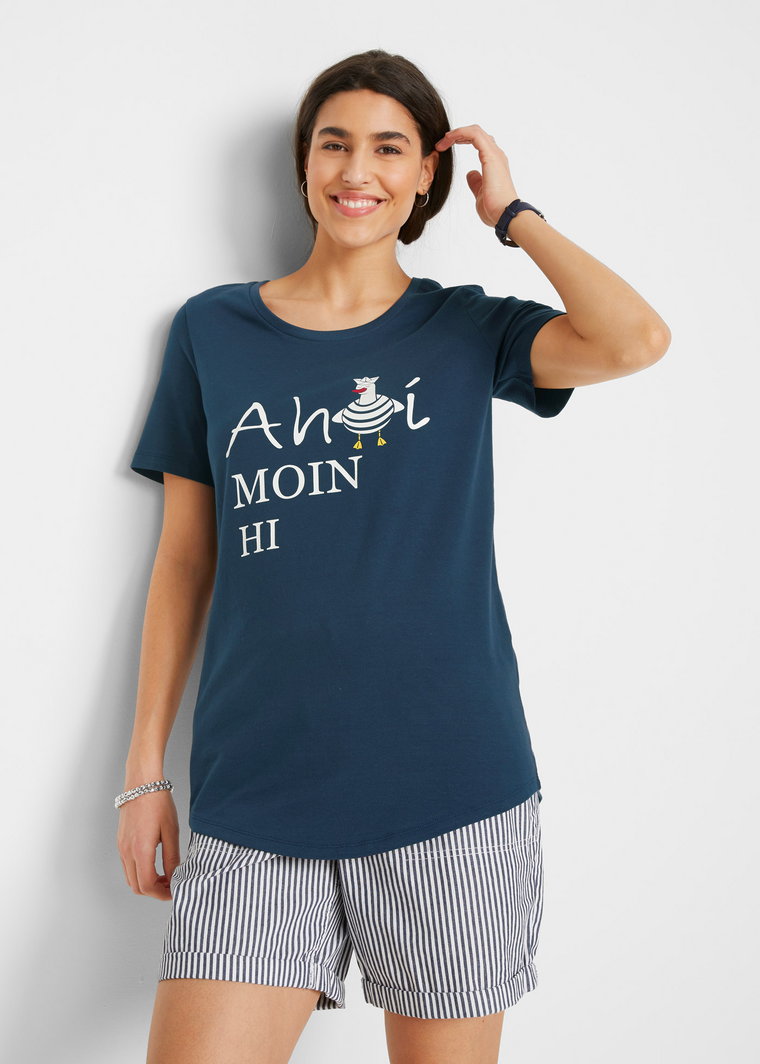 T-shirt bawełniany z marynarskim nadrukiem