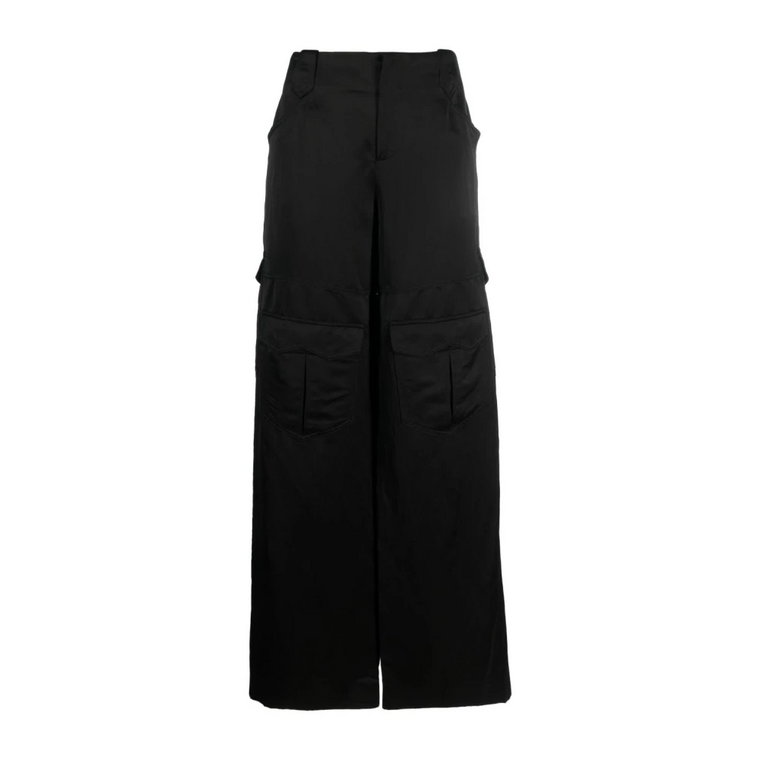 Stylowe Szerokie Spodnie w Kolorze Czarnym Tom Ford