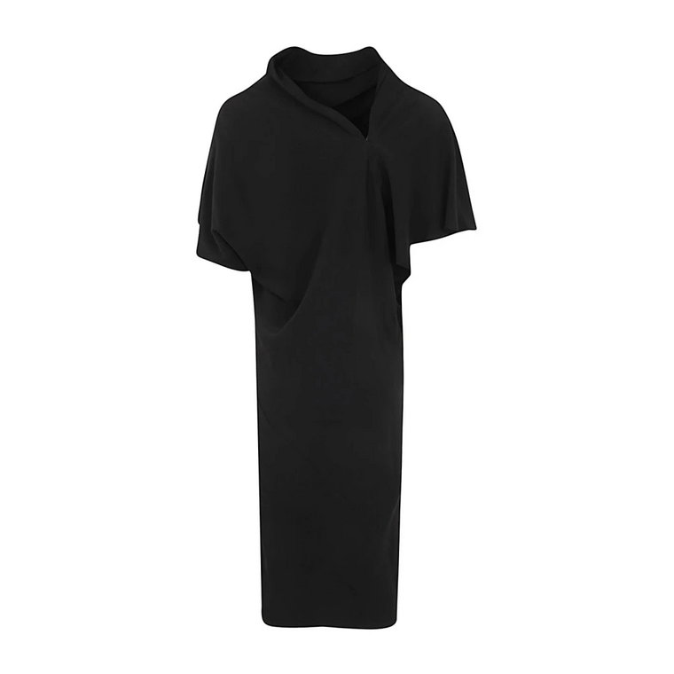 Elegancka Czarna Sukienka Midi Rick Owens