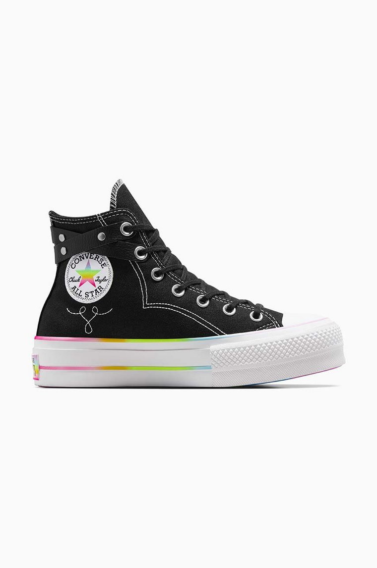 Converse trampki Chuck Taylor All Star Lift Hi Pride kolor czarny A10218C