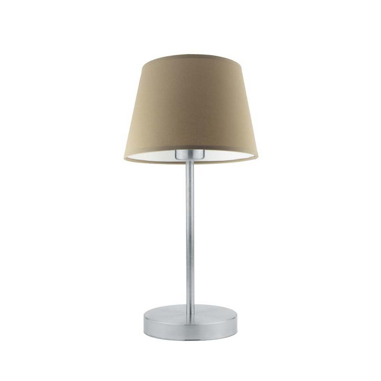 Lampka nocna LYSNE Siena, 60 W, E27, beżowa/srebrna, 41,5x19,5 cm