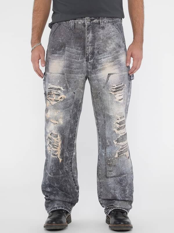 Denimowe Spodnie Ze Średnim Stanem Fason Carpenter Model Jeans