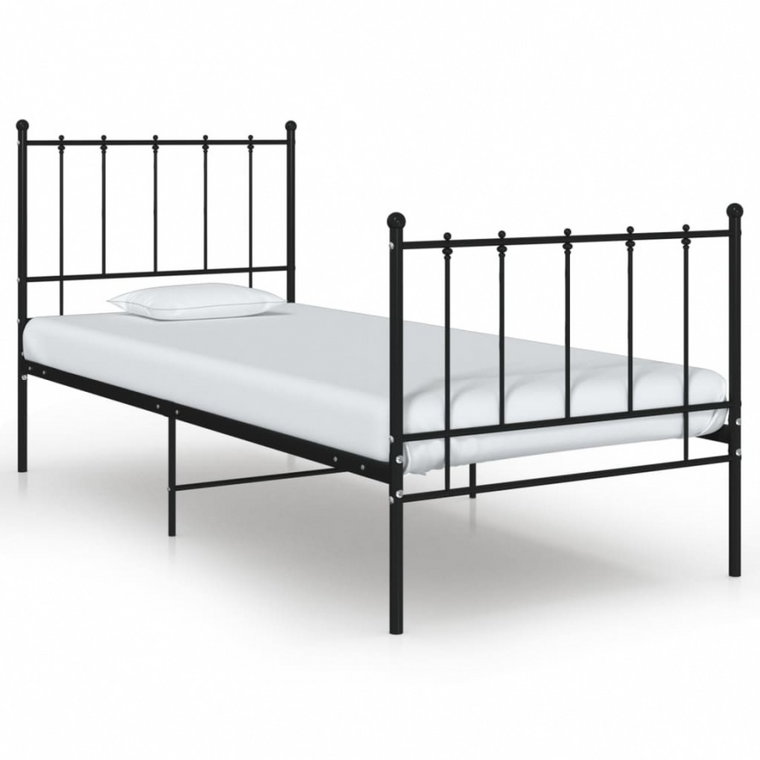 Rama łóżka, czarna, metalowa, 100 x 200 cm kod: V-324949